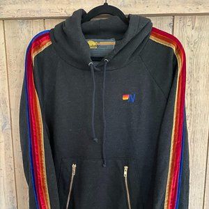 Avaitor Nation Velvet Stripes Hoodie / Gold Zippers